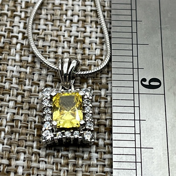 Vintage Epiphany Platinum 925 Silver Gemstone Pendant Necklace (2 chains) - Picture 14 of 16